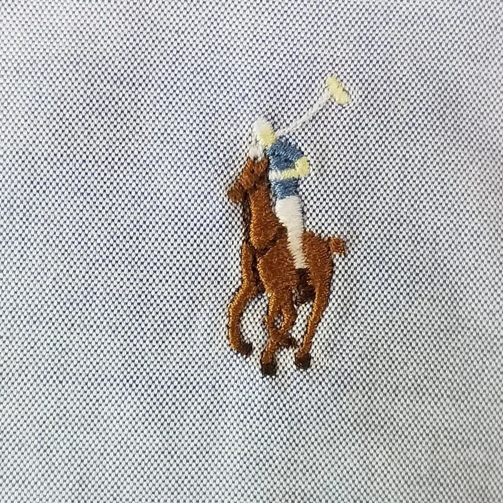 Ralph Lauren shirt men's XL 17.5 Yarmouth button‎ down blue long sleeve preppy